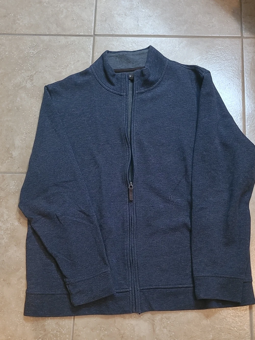 Tasso Elba Men's Navy Full-Zip Knit Sweater
